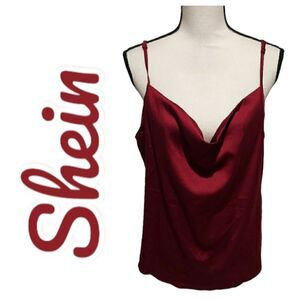 𝅺shein curve tank red womens plus size 1XL